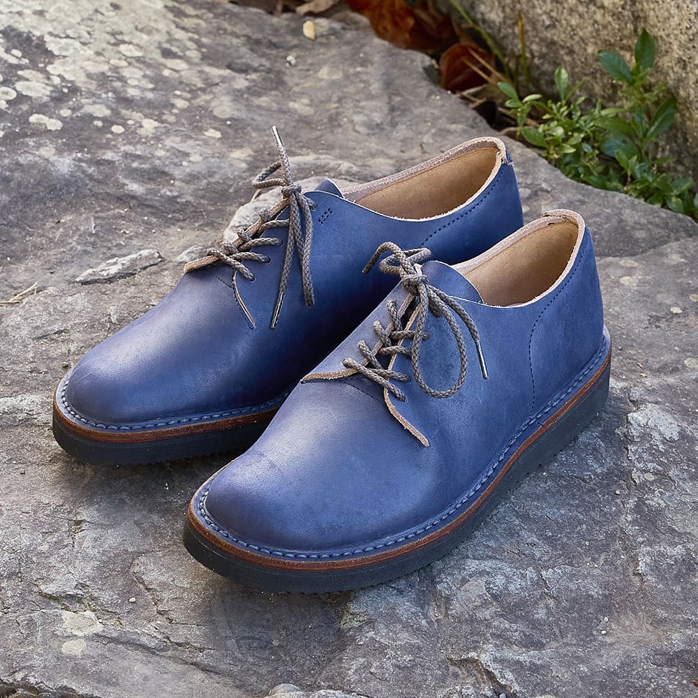 【限定生産】一枚革ダービー<br>インディゴ染めレザー