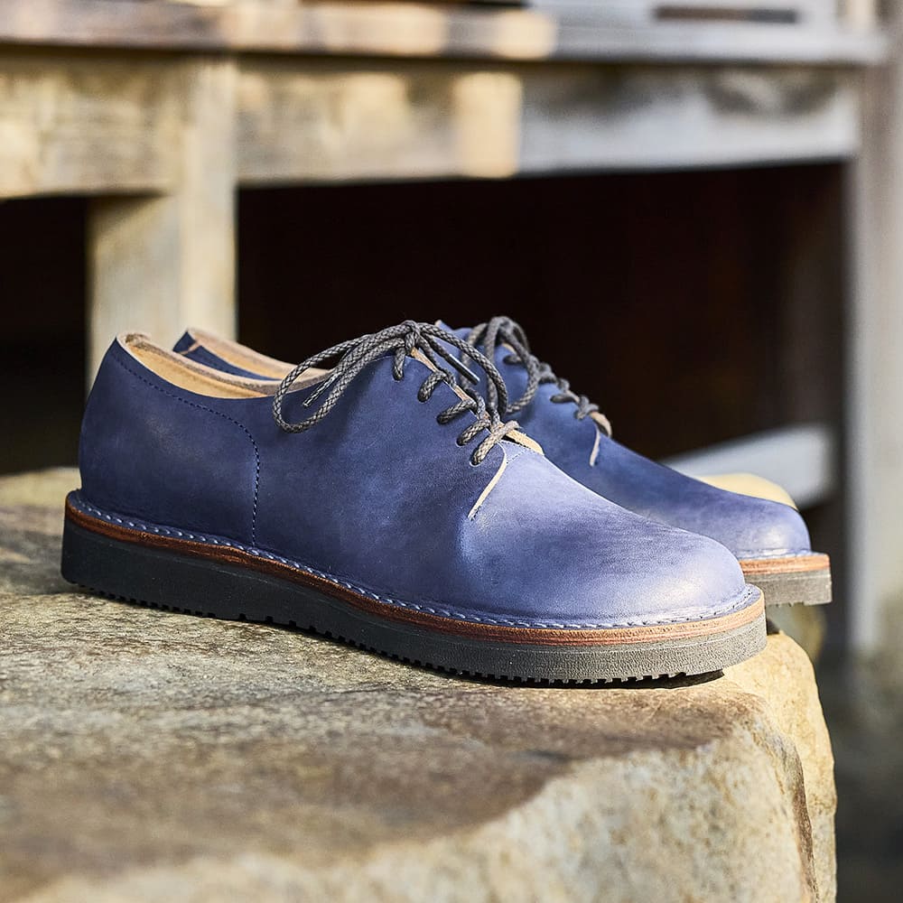 【限定生産】一枚革ダービー<br>インディゴ染めレザー