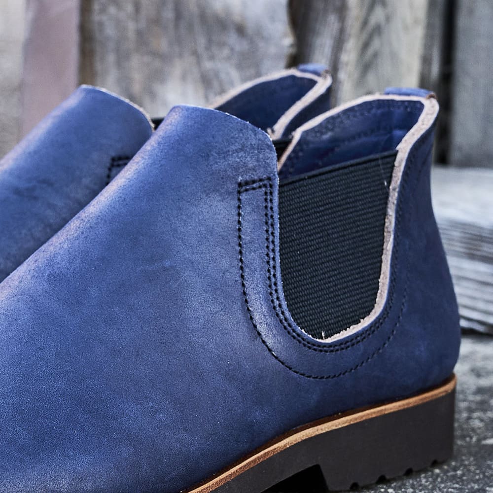 【限定生産】一枚革サイドゴア<br>インディゴ染めレザー